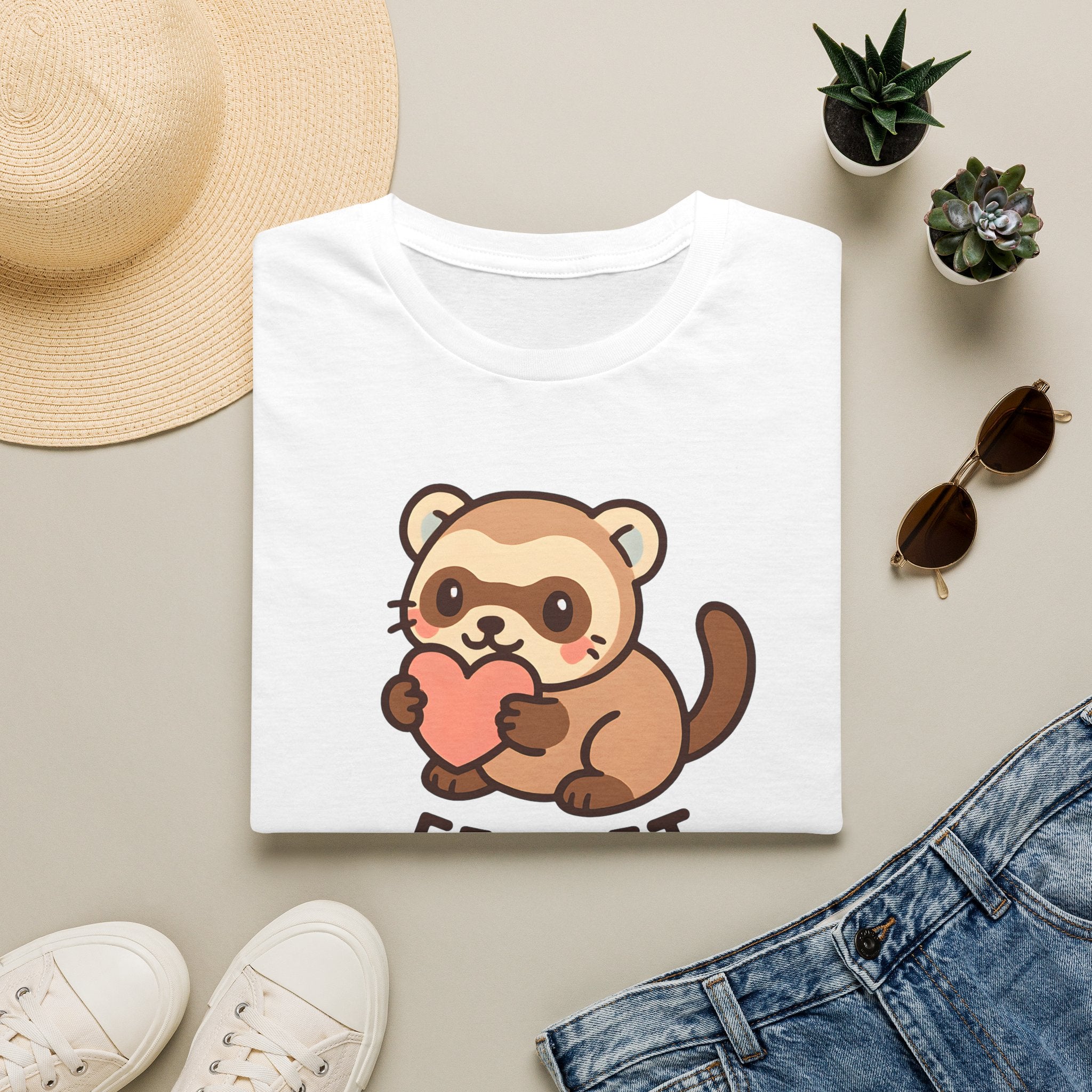 Ferret Holding Heart T-Shirt